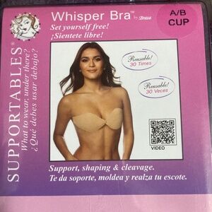 🆕 Strapless supportables Adhesive Reusable Whisper Bra Sz: A/B